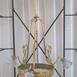 Lustre en laiton et pâte de verre Napoléon III