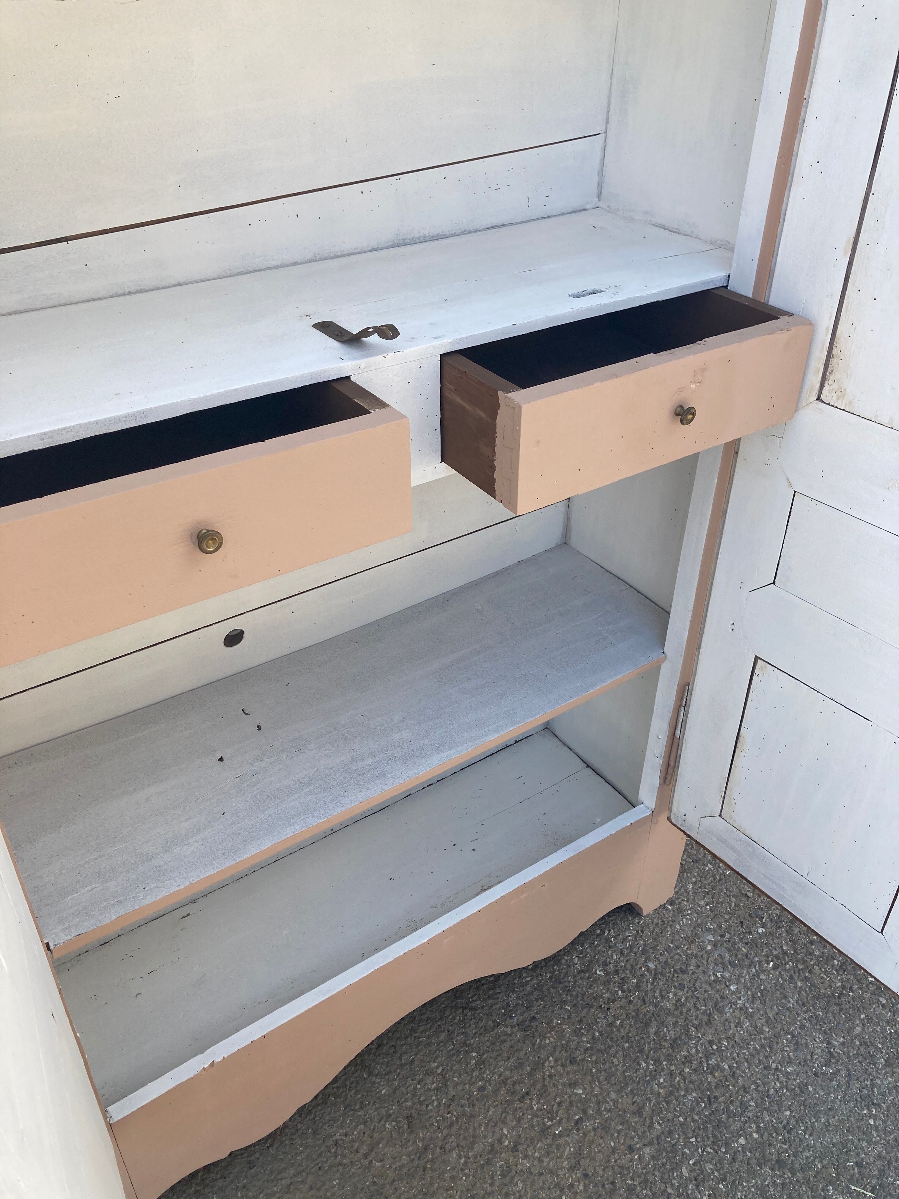 Painted cupboard made of solid wood