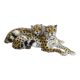 Large porcelain sculpture pair of leopards Italy 1970s Ronzan style