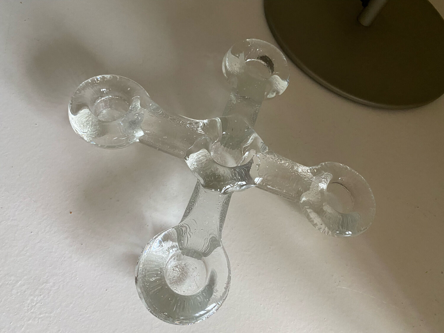 Glass candle holder Pukeberg Staffan Gellerstedt Sweden 1970s