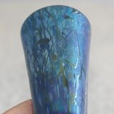 Vase in iridescent Glass Art new of PEACKOCK