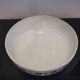 St amand beige earthenware salad bowl, yellow ocher and indigo blue frieze