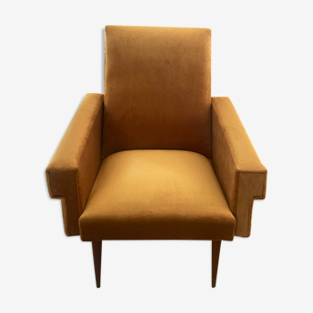 50s velvet armchair