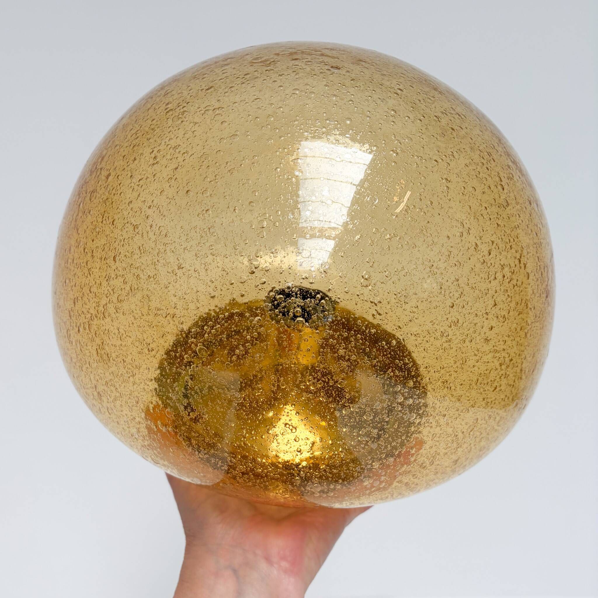 Amber colored mushroom ceiling or wall lamp, 1960s