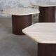 Three Gigogne Travertine coffee tables 1960