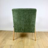 Classic armchair green olive structural light wood