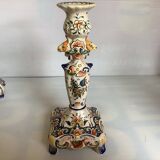 Pair of large old Rouen candlesticks