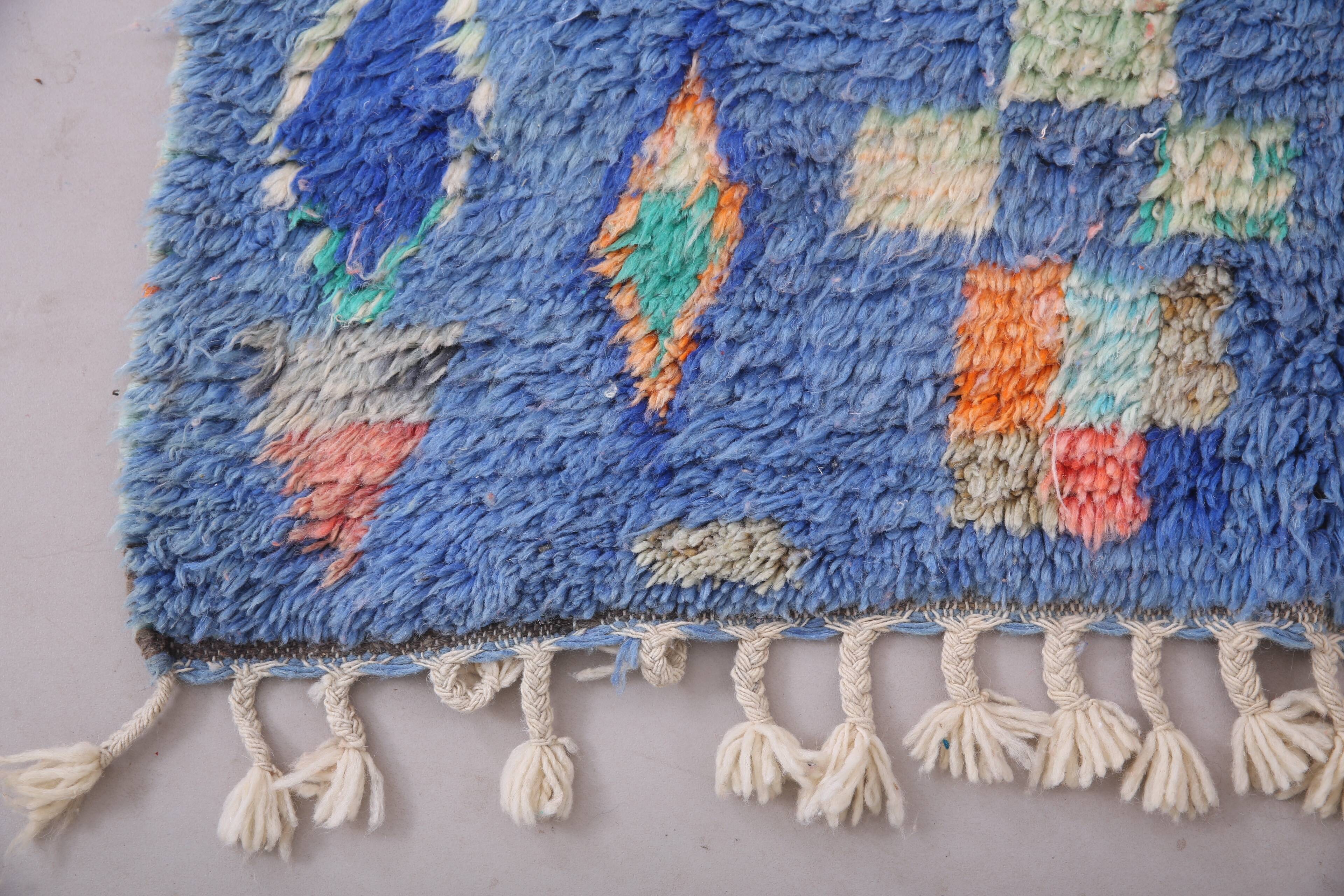 Vintage Moroccan Rug 154 x 231 cm - Abstract Berber Rug - Wool Rug Handmade