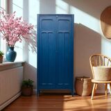 1940s Parisian blue paneled wardrobe