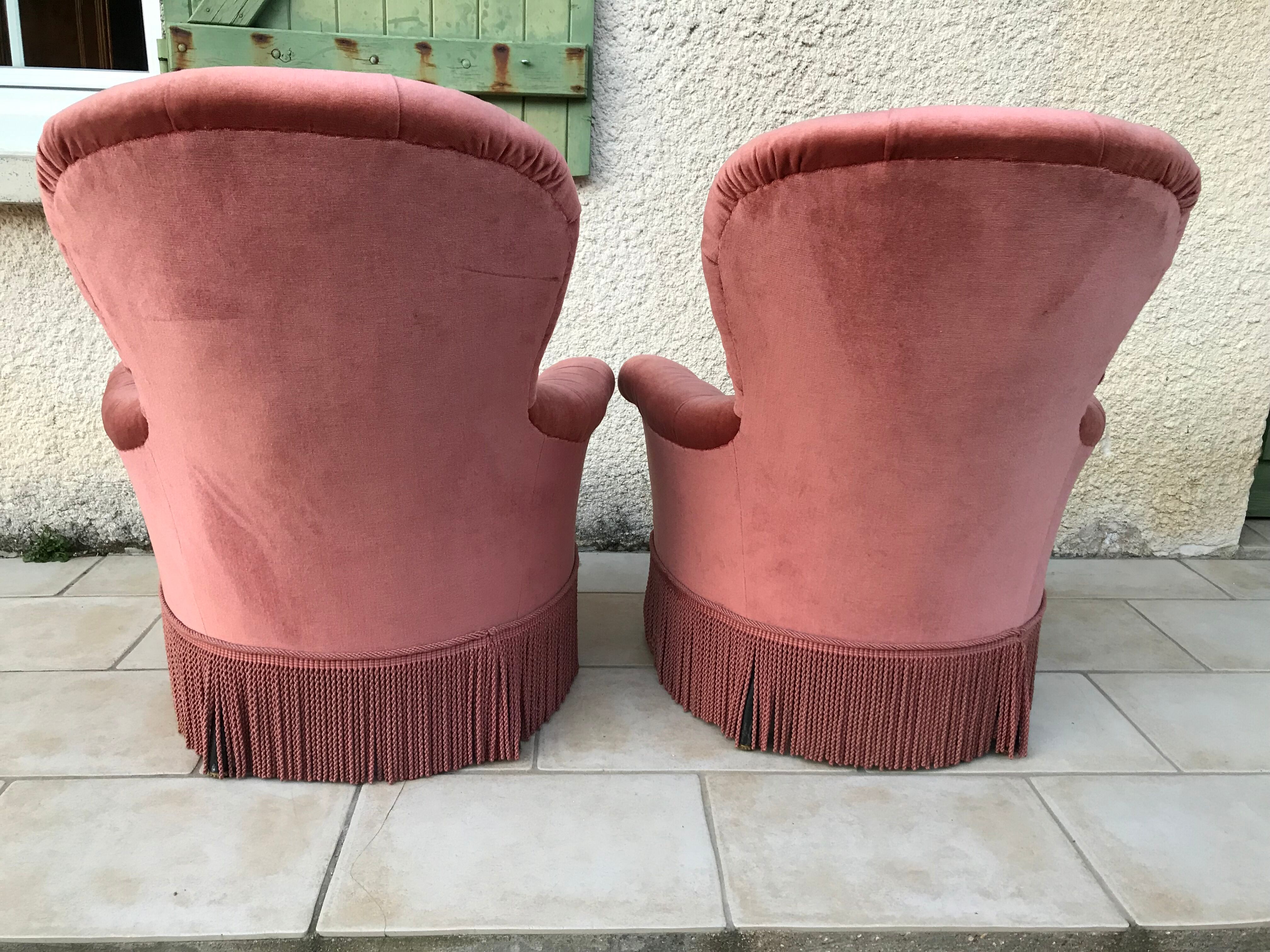 Paire de fauteuils crapaud Napoléon III