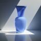 Vintage Italian opal glass vase in blue
