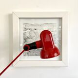 Red metal desk lamp