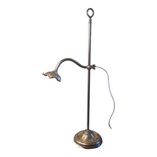 Lampe tulipe opaque moulé  strier   54x26, 1900
