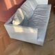 Cinna "Stricto Sensu" 3-seater sofa in chalk leather, designer Didier Gomez.