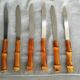 6 antique bamboo handle knives