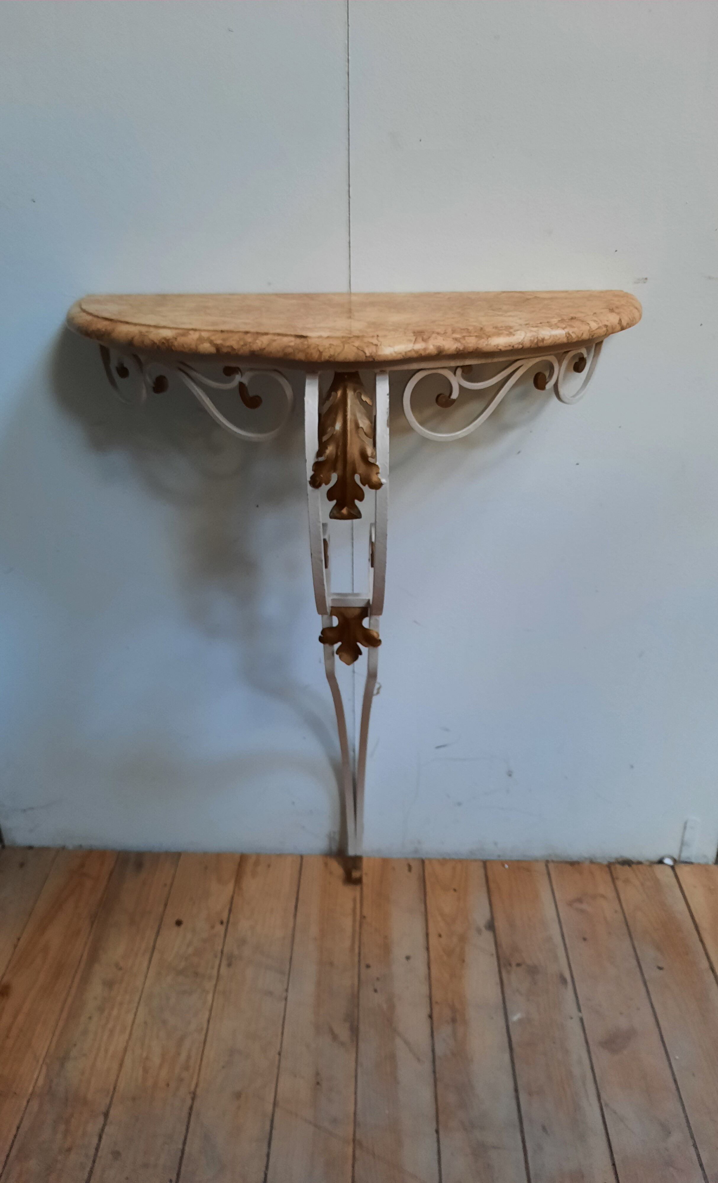 Steel and marble console