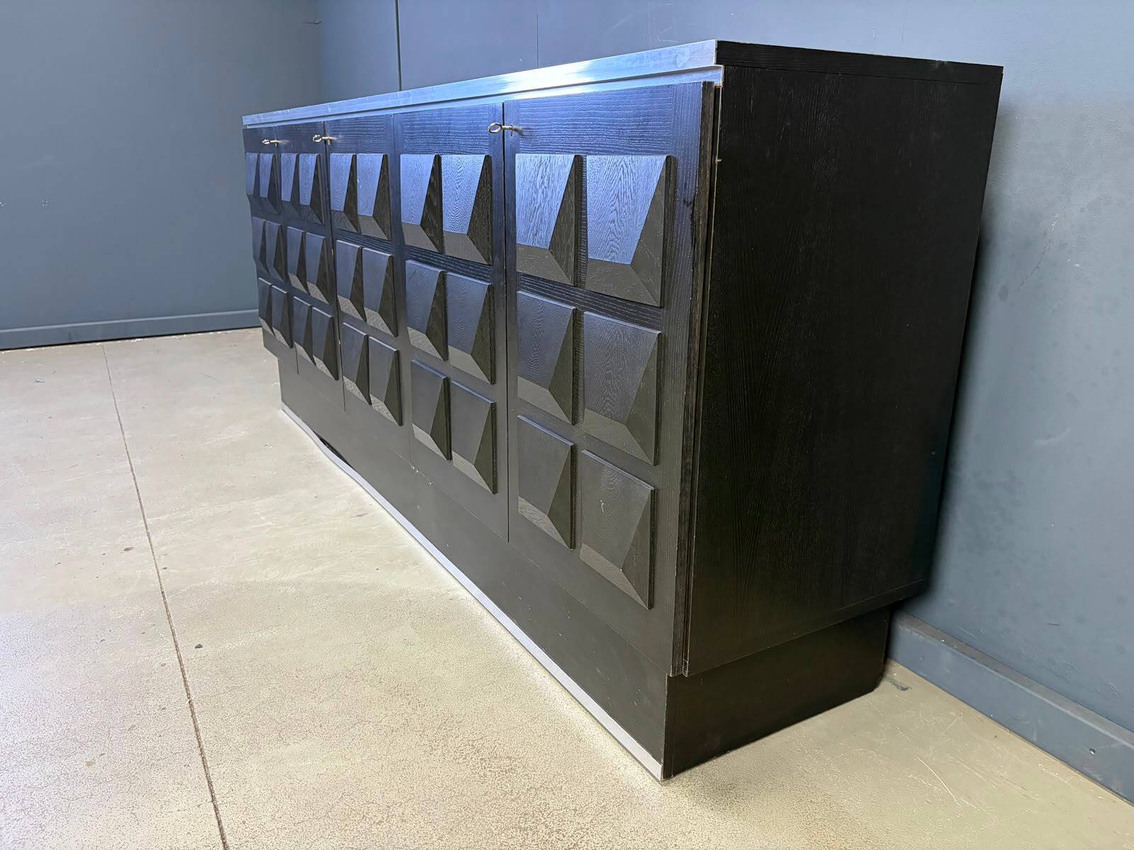 Vintage brutalist credenza, 1970s