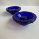 Pair of blue glass candlesticks