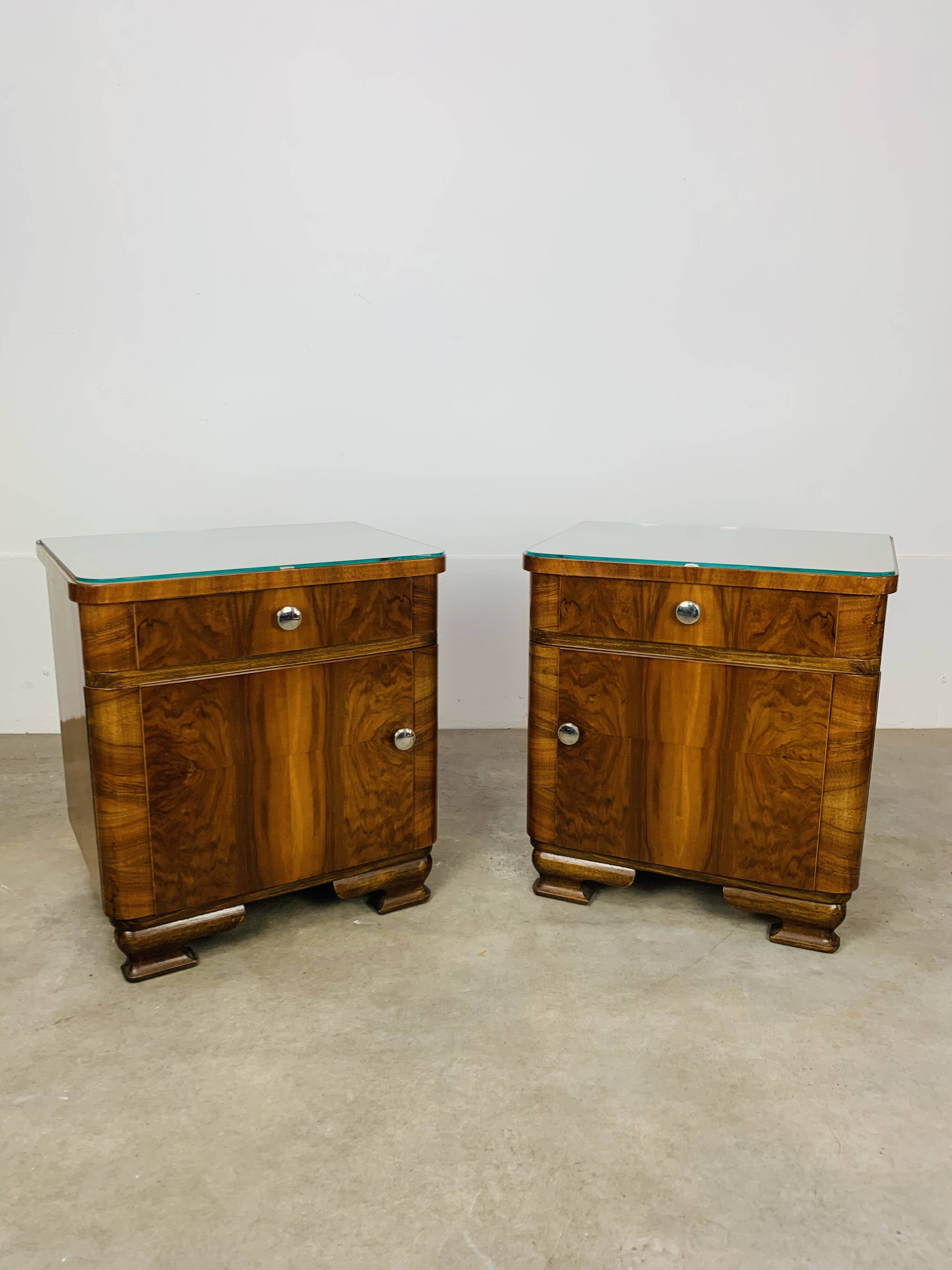 Pair of Art Deco bedside tables, 1930s