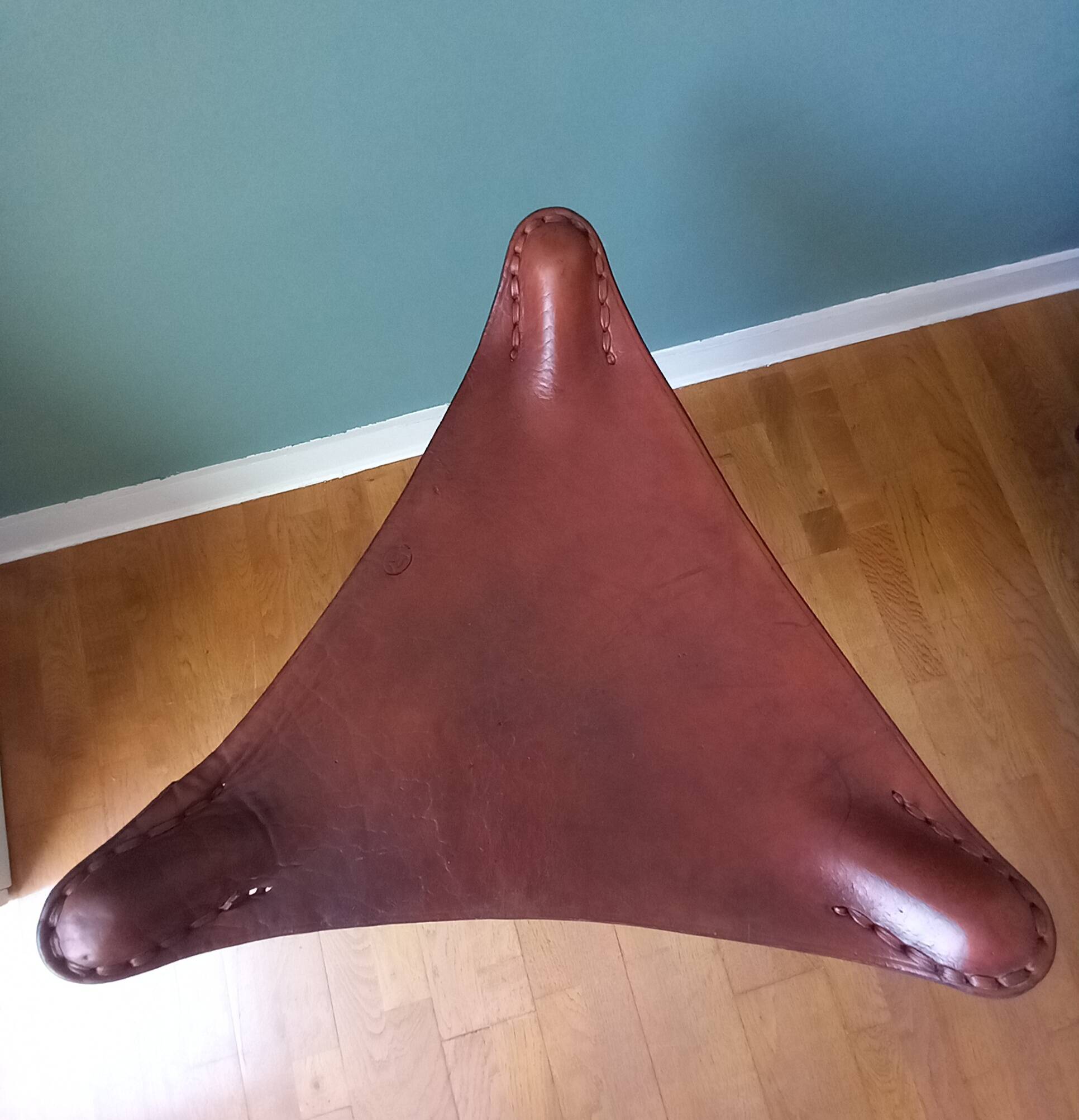 Leather folding stool