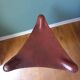 Tabouret pliant en cuir et bois