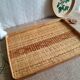 Rectangular braided bamboo top - vintage