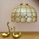 Vintage XXML lampshade pendant lamp in mother-of-pearl and brass
