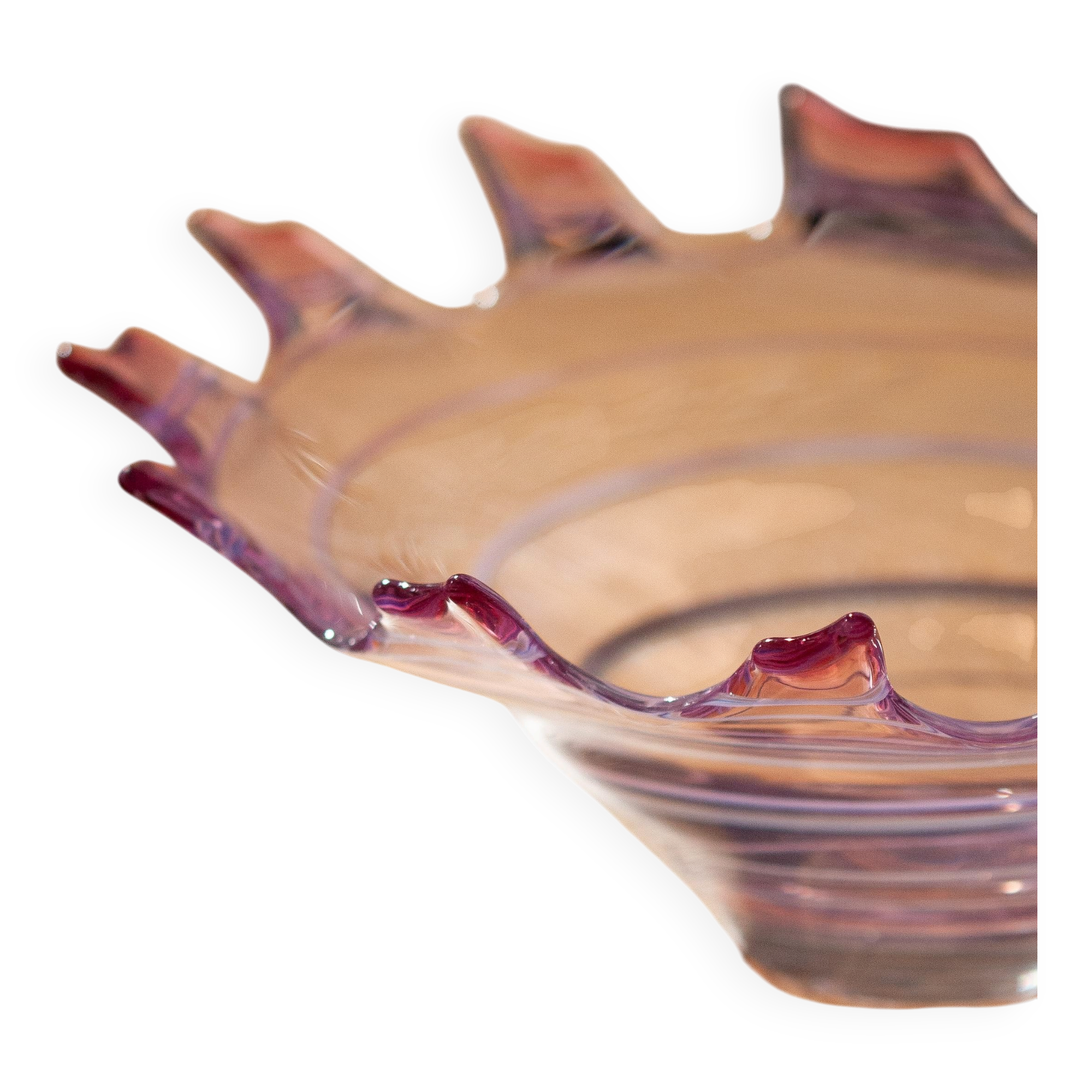 Vintage Rose Murano Mid-Century Decorative Bowl Plate, Italy, 1960s