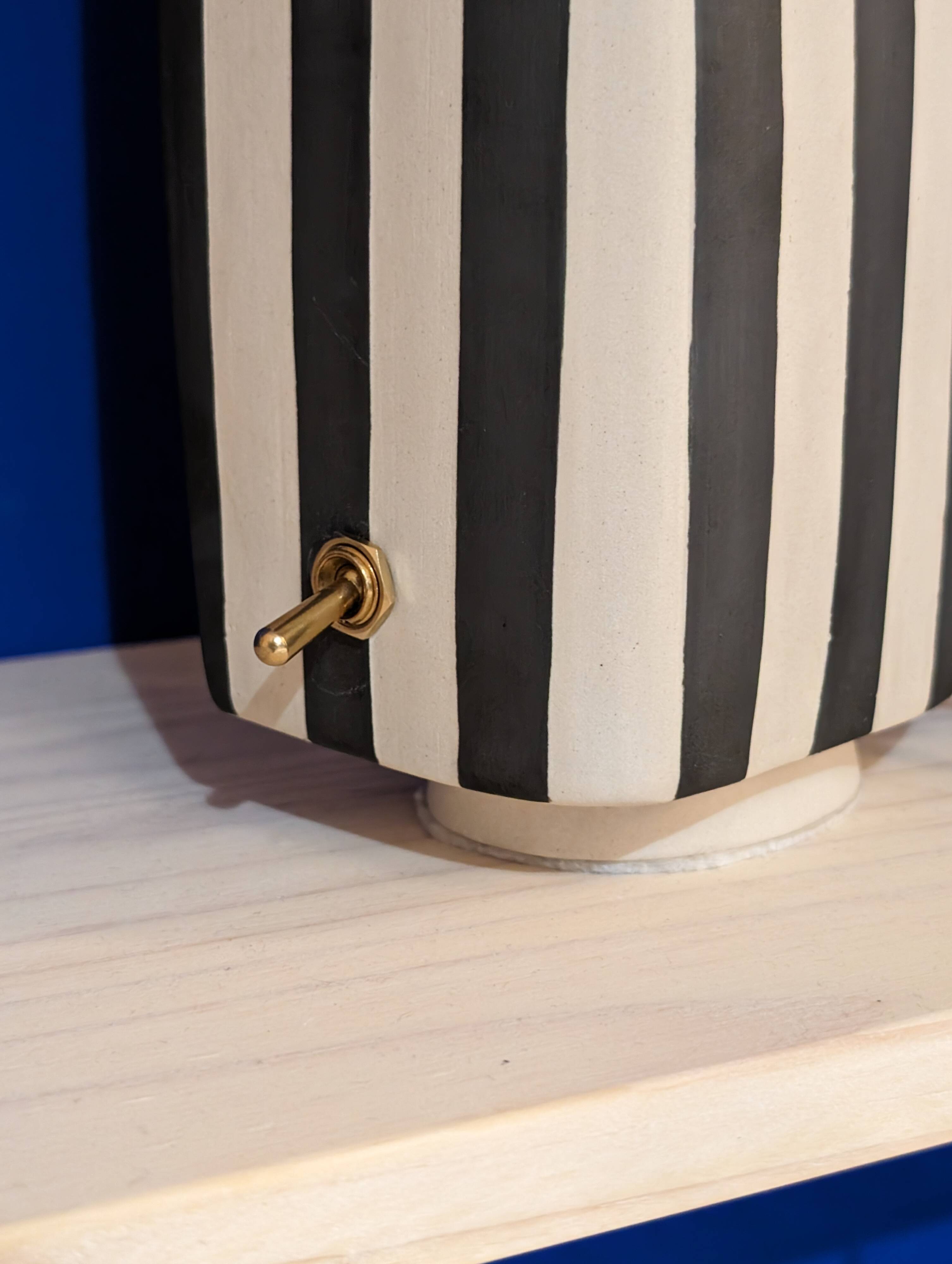 Ecru and black Hepburn sandstone lamp