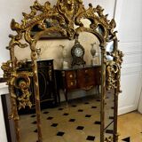 Large Louis XV style gilded wood mirror, late 18th century