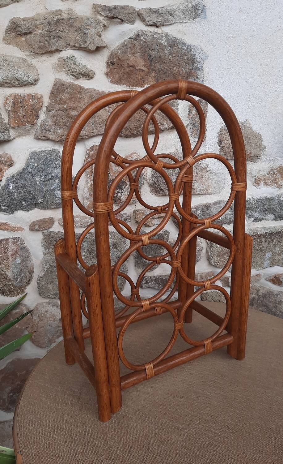 Rattan bottle holder