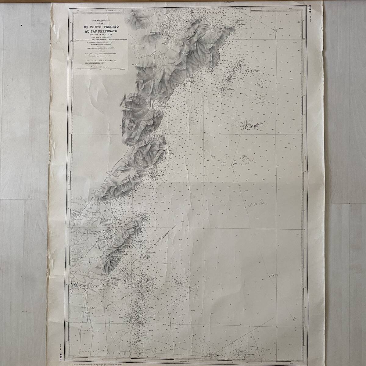Marine chart Porto Vecchio 1956