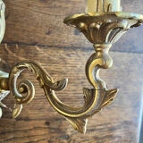 Paire d’appliques double feu anciennes en bronze- art nouveau