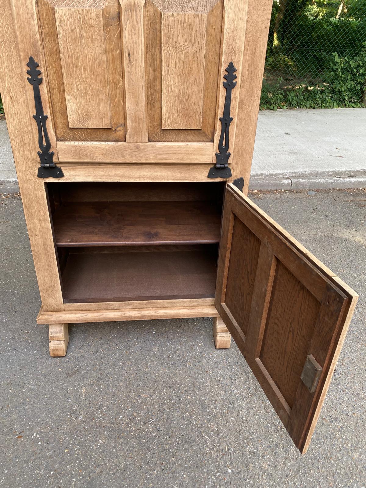 Renovated Spanish secretary in solid oak, 19th century