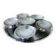 6 ice cream cups and a Guy Degrenne tray
