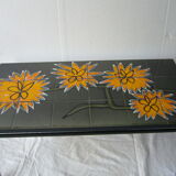 Low table tray vintage ceramic flowers