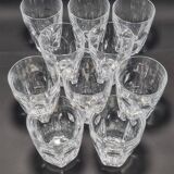 Set of 10 crystal glasses