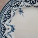 Antique flat plate Creil & Montereau "garlands" blue decoration