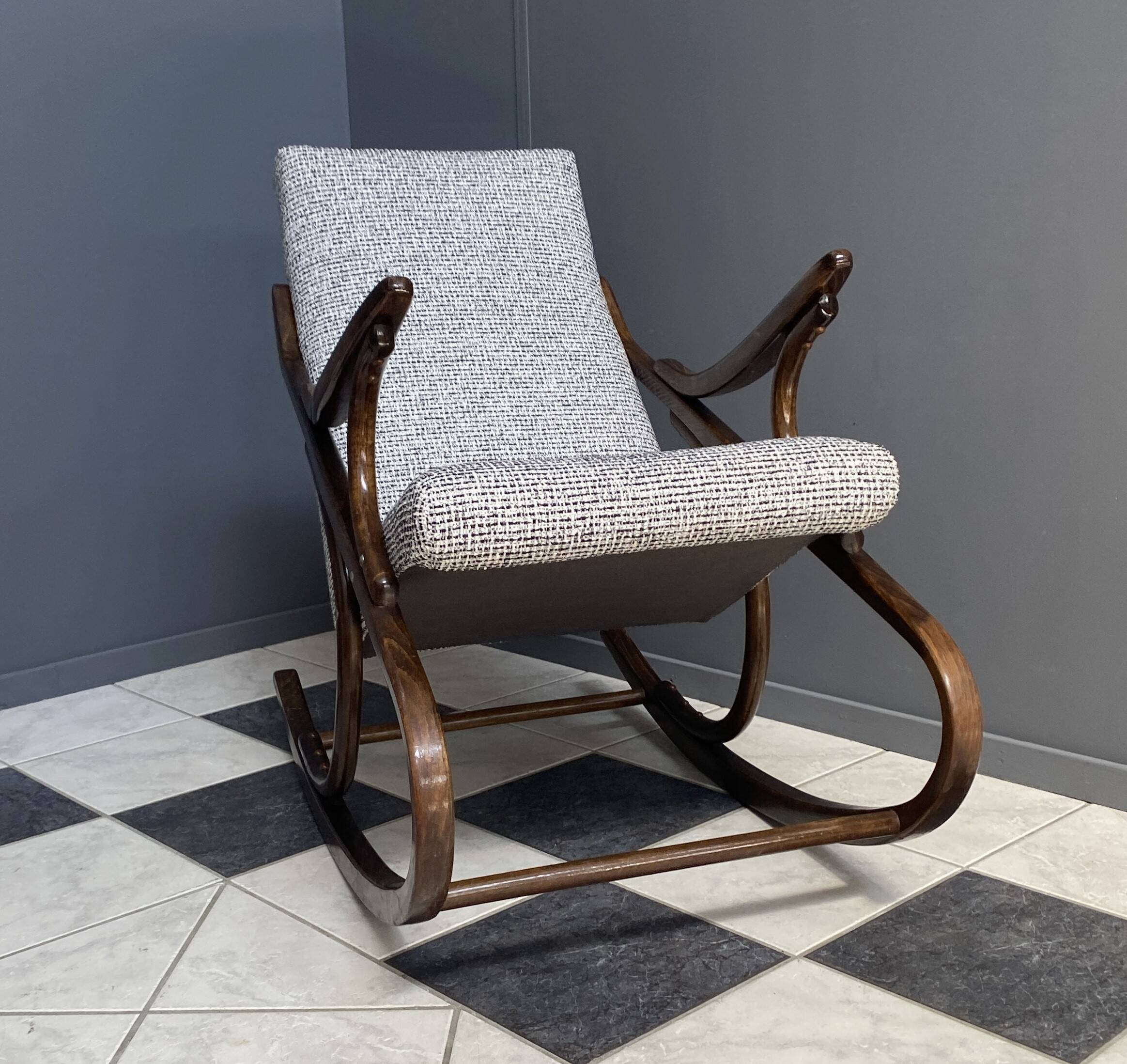 Fauteuil à bascule par TON / Thonet années 1960
