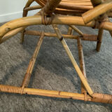 Pair of rattan shell armchairs 60s