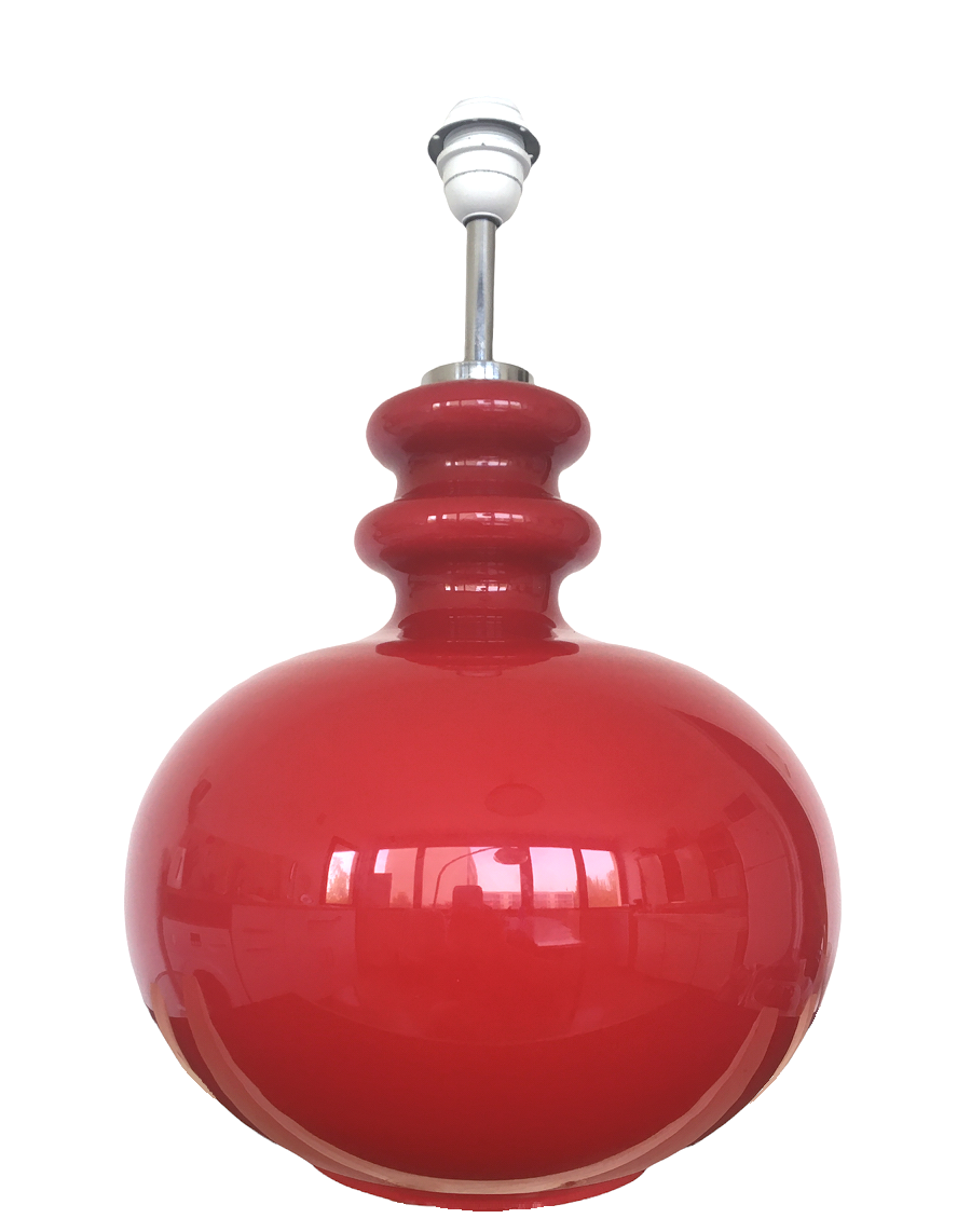 Cordoba floor lamp - red opaline 70s - vintage fabric