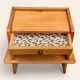 Solid oak compass feet bedside table 1950