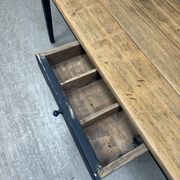 Farm table with black patinated legs (renovated)