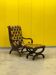 Original English Chesterfield Wingback Chair & Matching Footstool