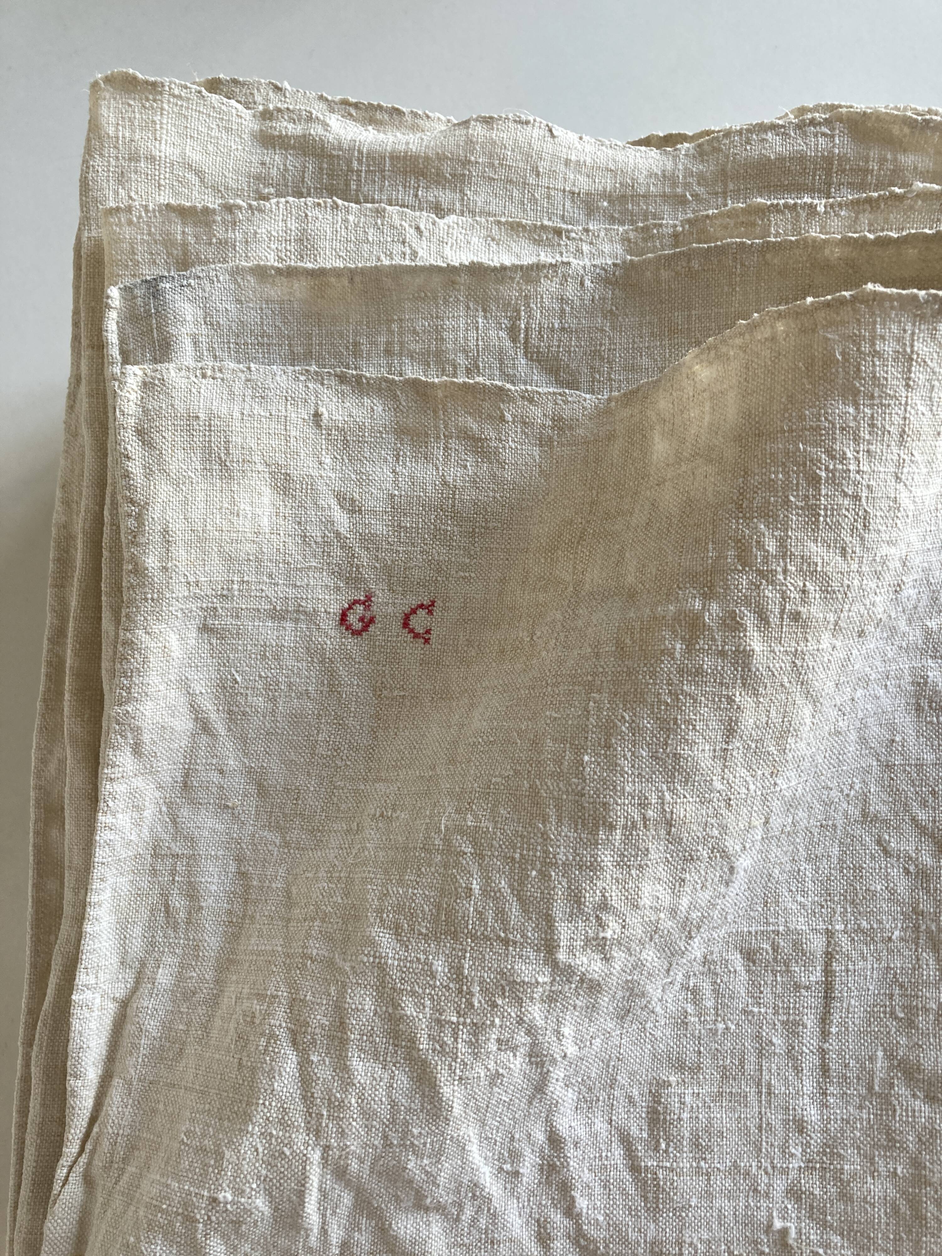 19th L260cm raw linen reserve farm case