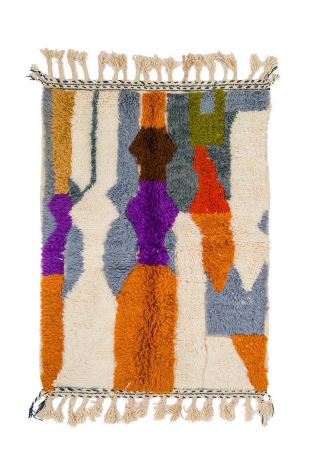 Tapis berbère marocain multicolore moderne