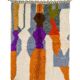 Tapis berbère marocain multicolore moderne