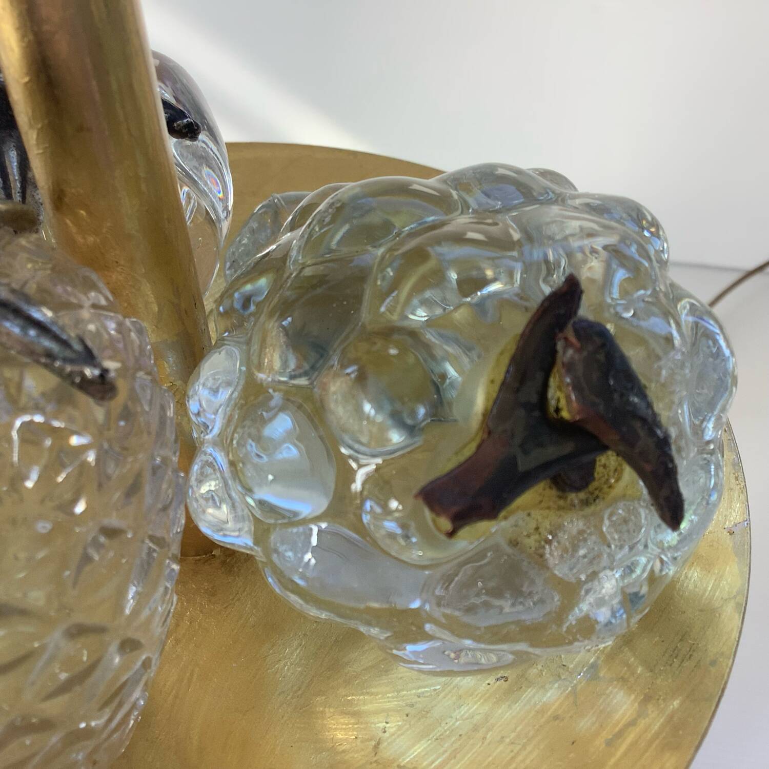 Le Dauphin Pair of Frugiere Lamps 1960-1970 Fruit Crystal Hollywood Re