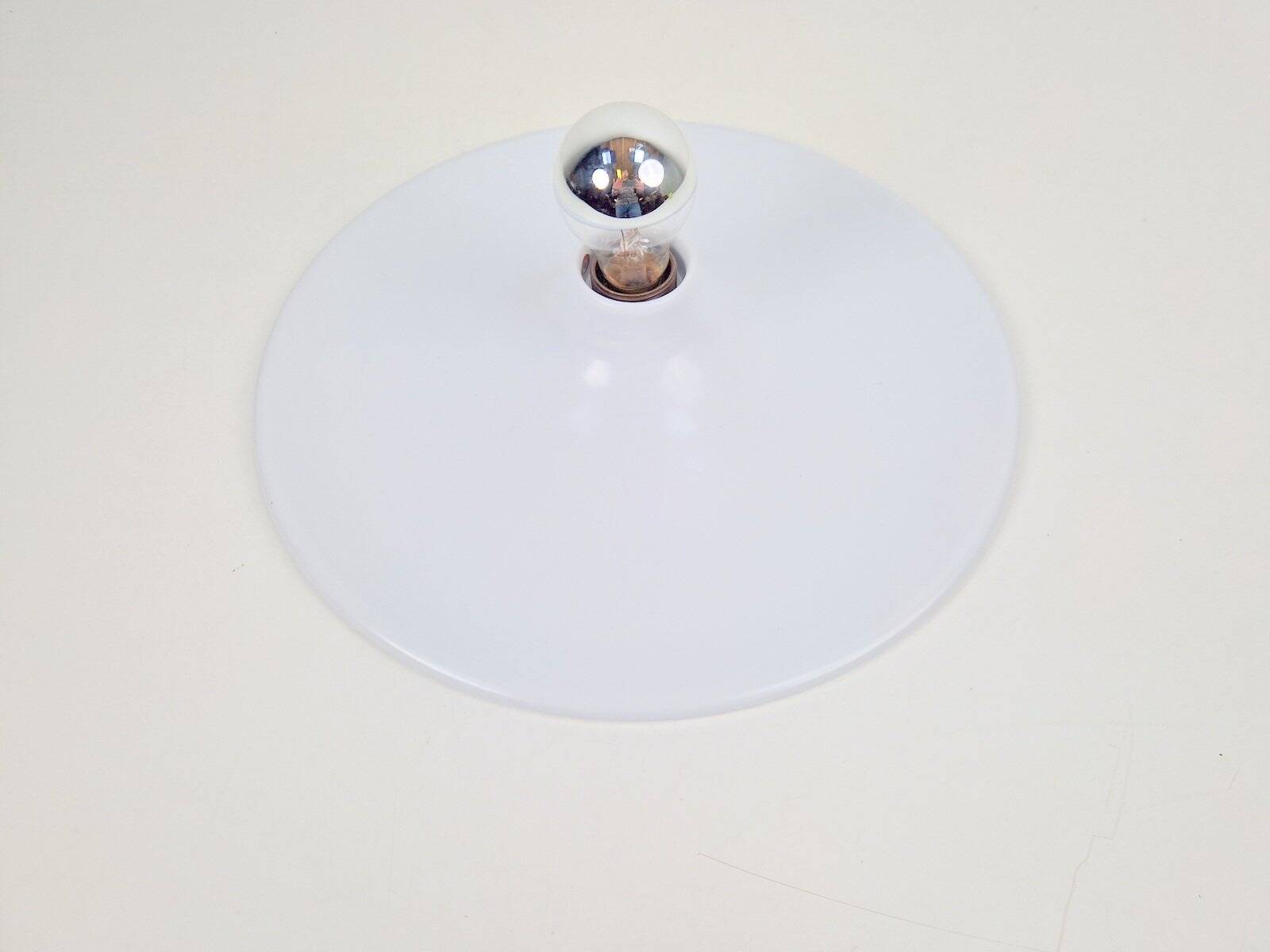 Vintage White UFO Disc Wall Lamps from Targetti Sankey, 1970s, Set of 4