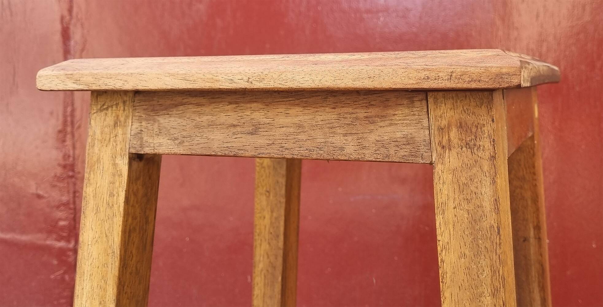 High wooden stool, workshop, vintage, 1950s